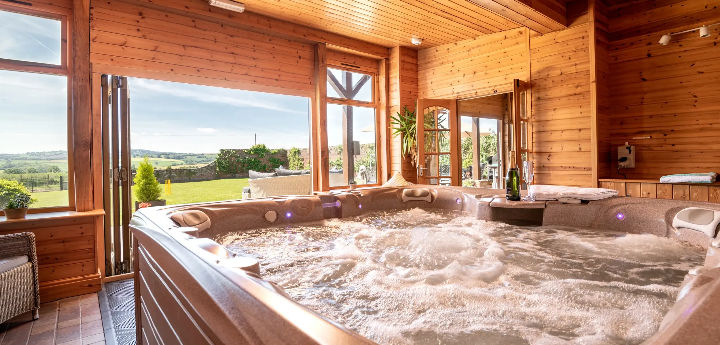 Indoor hot tub within games room, Trevase Granary